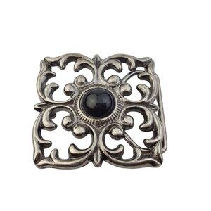 Antique-Silver Scroll Women's Belt Buckle
